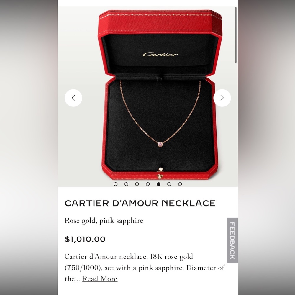 CARTIER D'AMOUR NECKLACE
Rose gold, pink sapphire